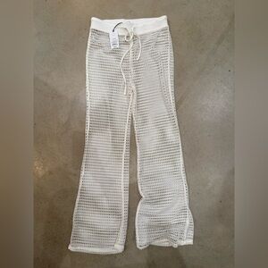 Shade & Shore Cream Crochet Pants